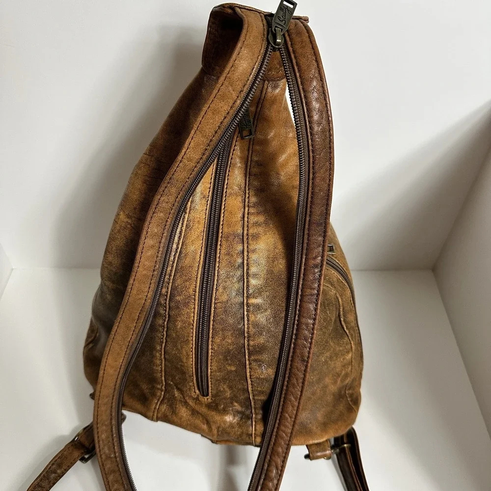 Scully Aero Squadron Vintage Leather Convertible Sling/Backpack Shoulder Bag